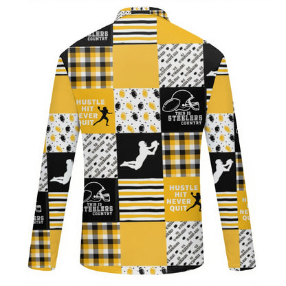 All-Over Print Women's Quarter Zip Sport Shirt With  Long Sleeve