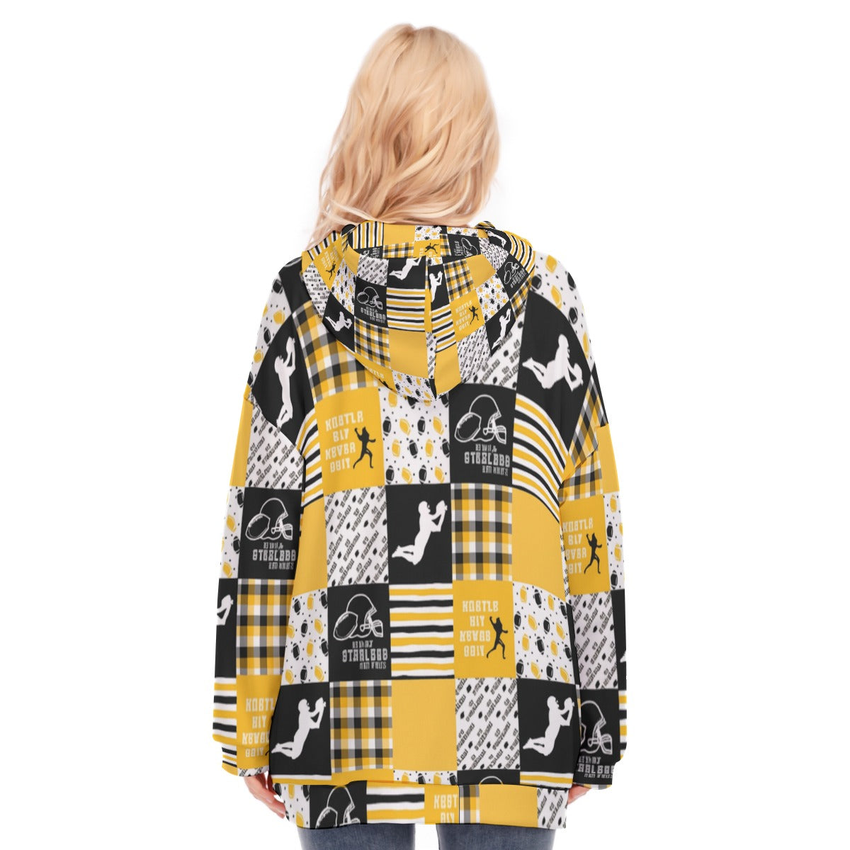 All-Over Print Women's Long Hoodie With Zipper Closure
