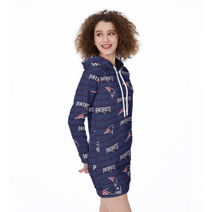 New England Football Game Day All-Over Print Women's Long Hoodie