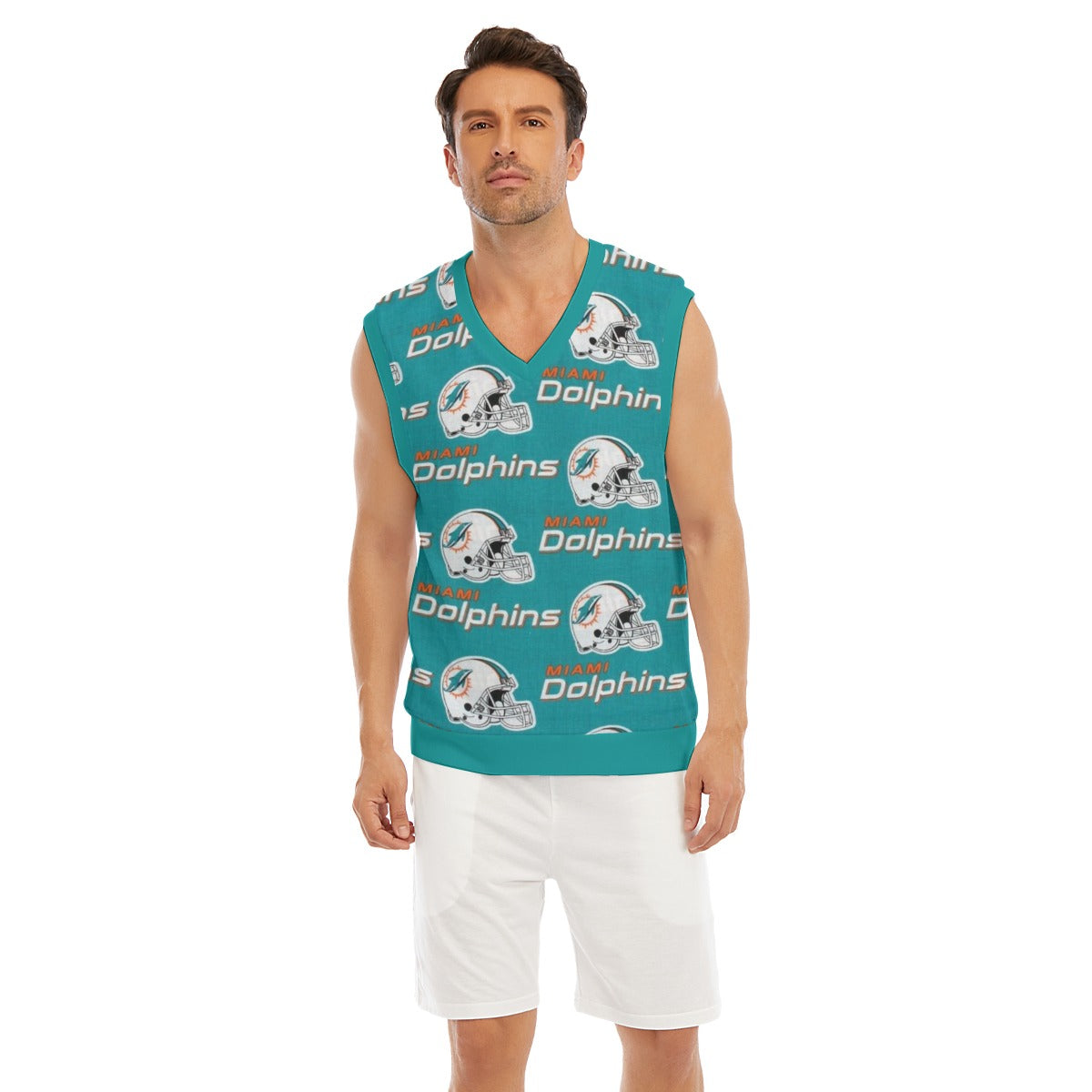 Miami Football Game Day All-Over Print Men's Imitation Knitted V-neck Vest