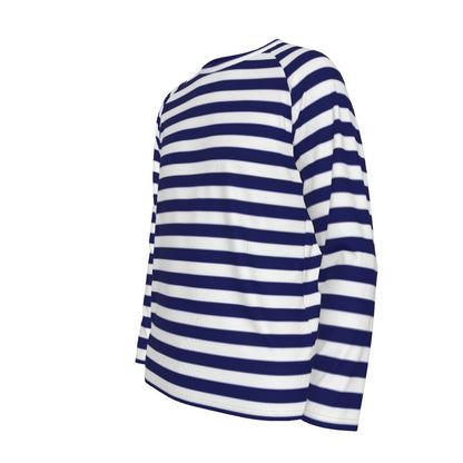 Navy and White Striped Long Sleeve Shirt – Classic Breton Style