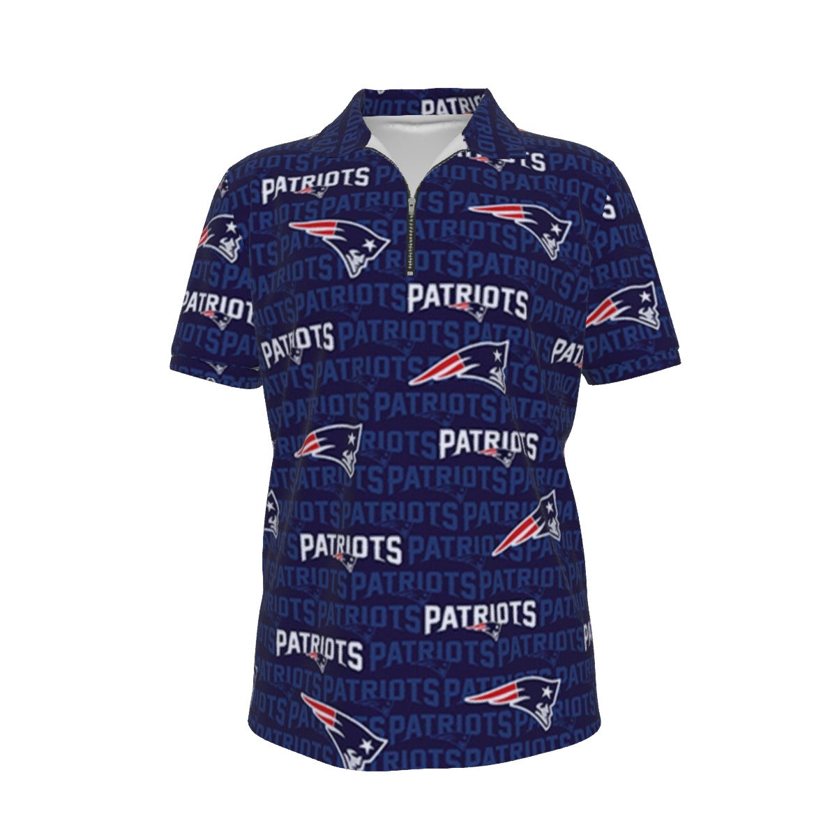 New England Football Game Day All-over Print Men's Polo Shirt with  Zipper