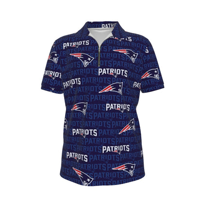 New England Football Game Day All-over Print Men's Polo Shirt with  Zipper
