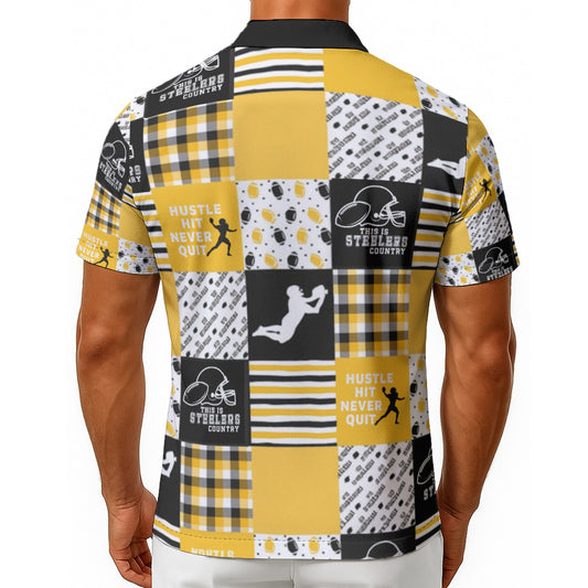 All-Over Print Men's Hawaiian Shirt With Button Closure