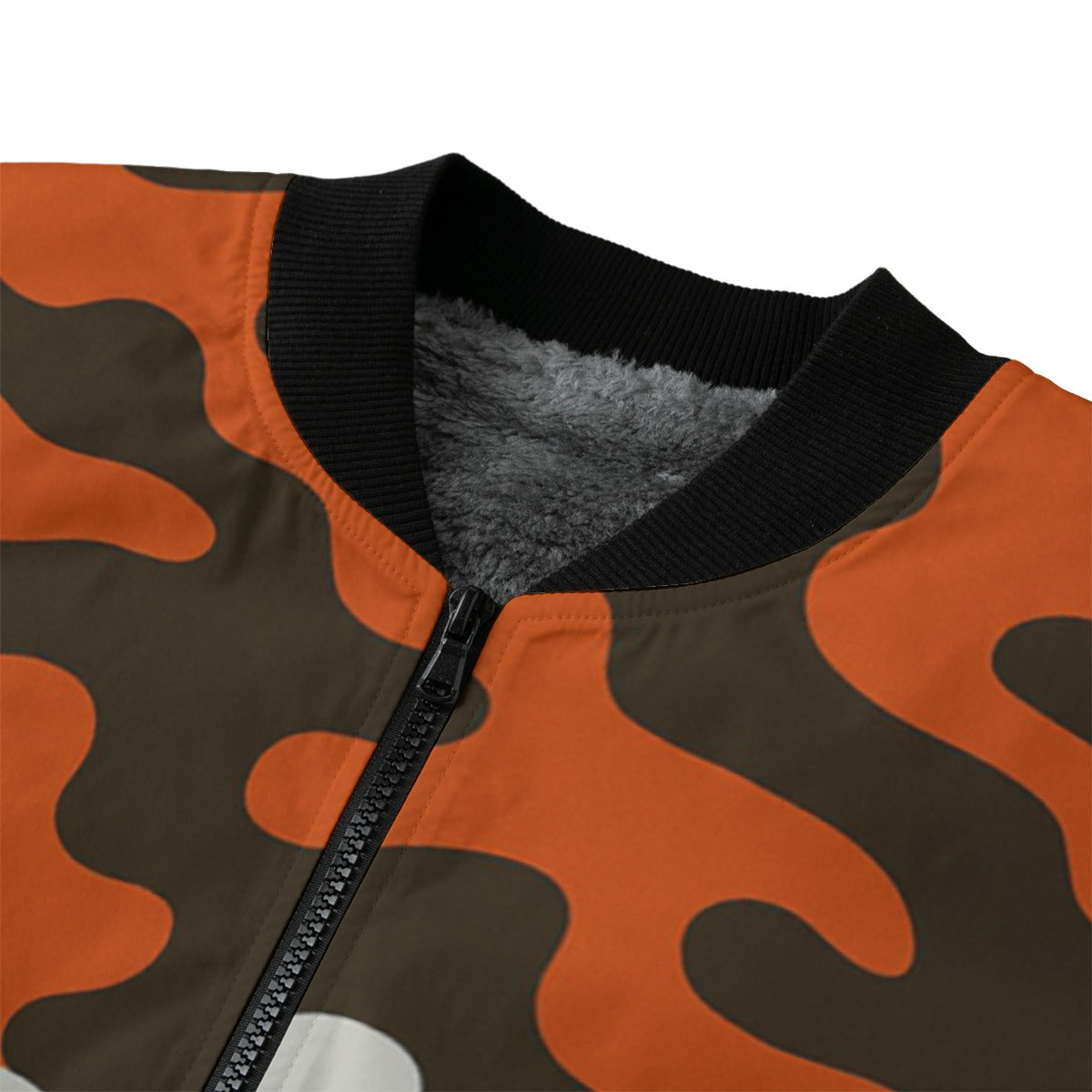Cleveland Browns Camo Fleece Bomber Jacket – Brown, Orange and White NFL Streetwear