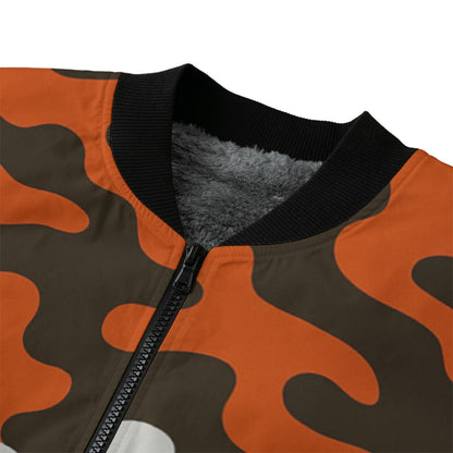 Cleveland Browns Camo Fleece Bomber Jacket – Brown, Orange and White NFL Streetwear