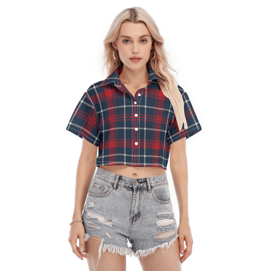 Arizona - Wildcats tartan plaid  Women's Cropped Shirt