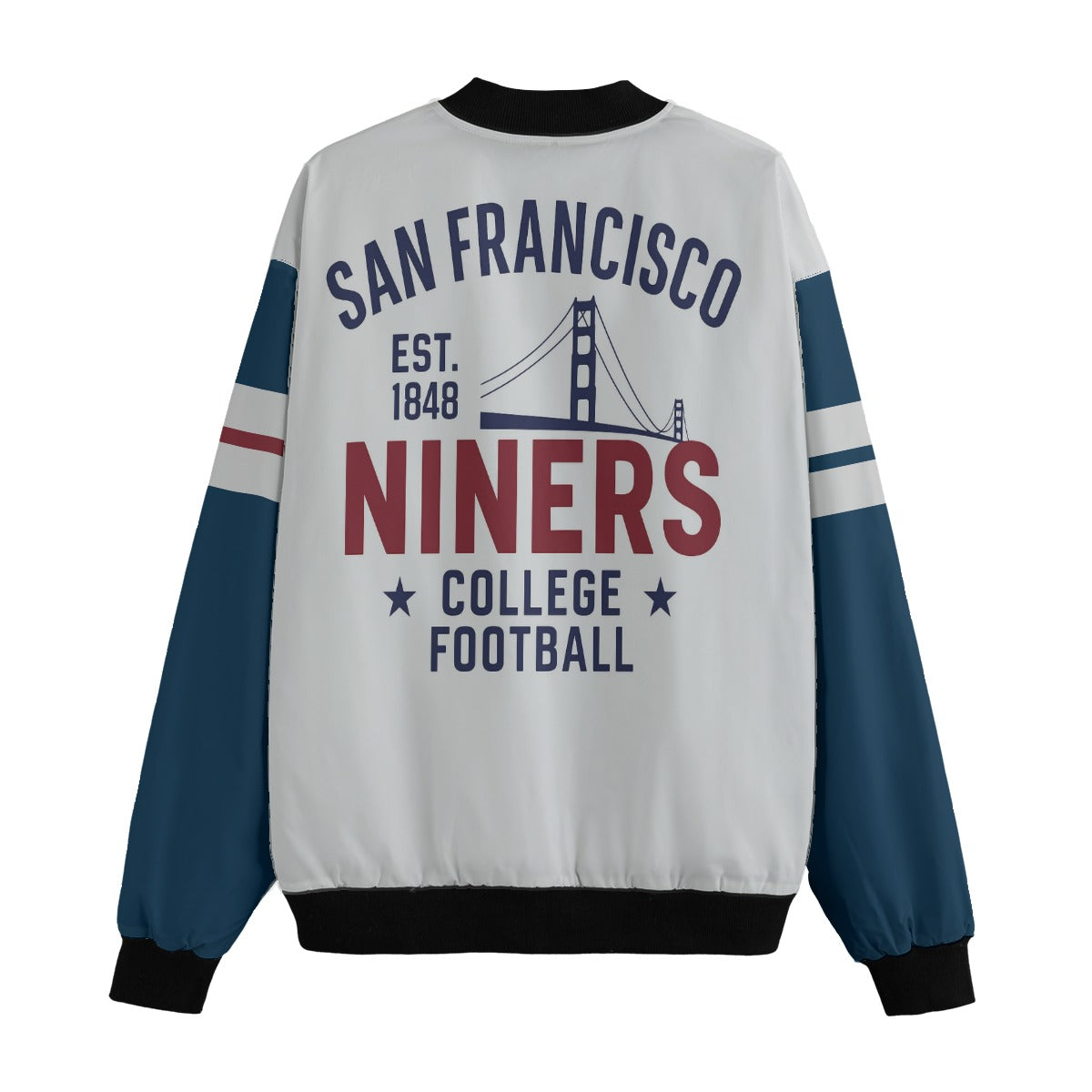 San Francisco Niners College Football Fleece Bomber Jacket