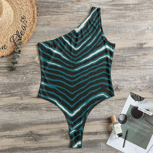 Philadelphia Football Game Day All-Over Print Women's One-Shoulder Bodysuit