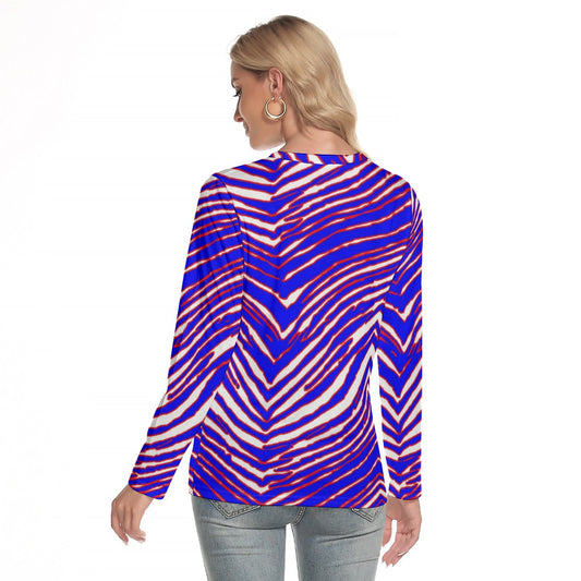 Buffalo Bills Zubaz Women's O-neck Long Sleeve T-shirt