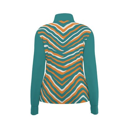 Miami Football Game Day All-Over Print Women's Long Sleeve Thumbhole Jacket