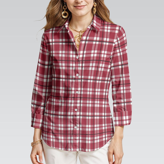 Alabama - Crimson Tide tartan plaid  Women's 3/4 Sleeve Shirt