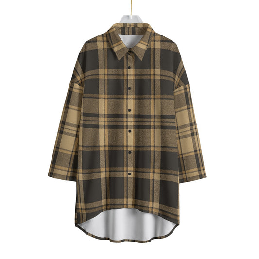 Colorado Tartan Plaid Women's Chiffon Shirt With Elbow Sleeve