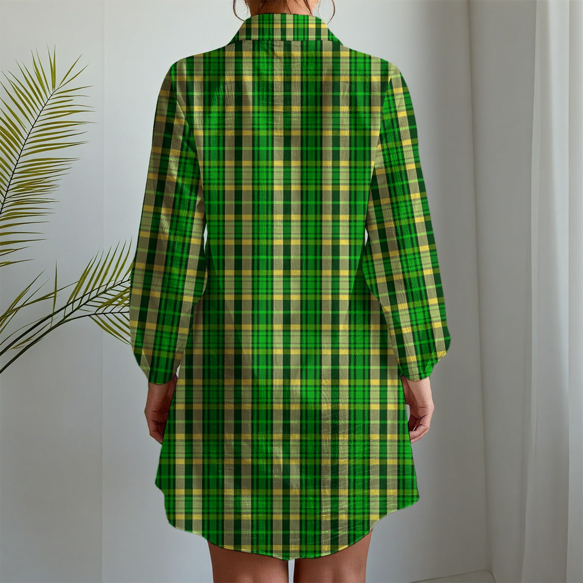 Oregon Tartan Plaid Ducks Women's Long Sleeve Shirt Dress