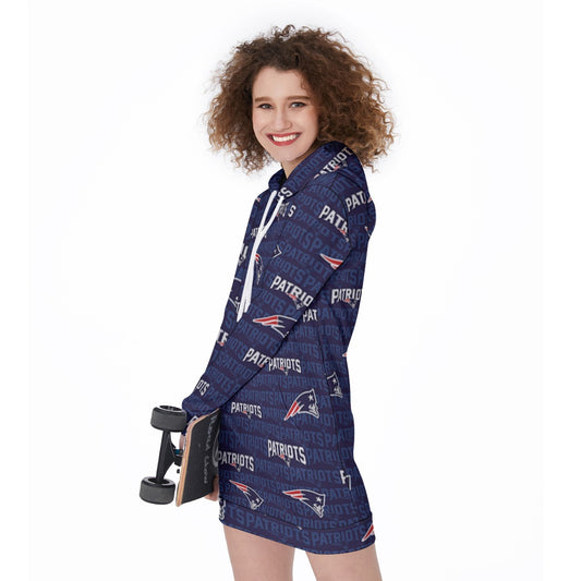 New England Football Game Day All-Over Print Women's Long Hoodie