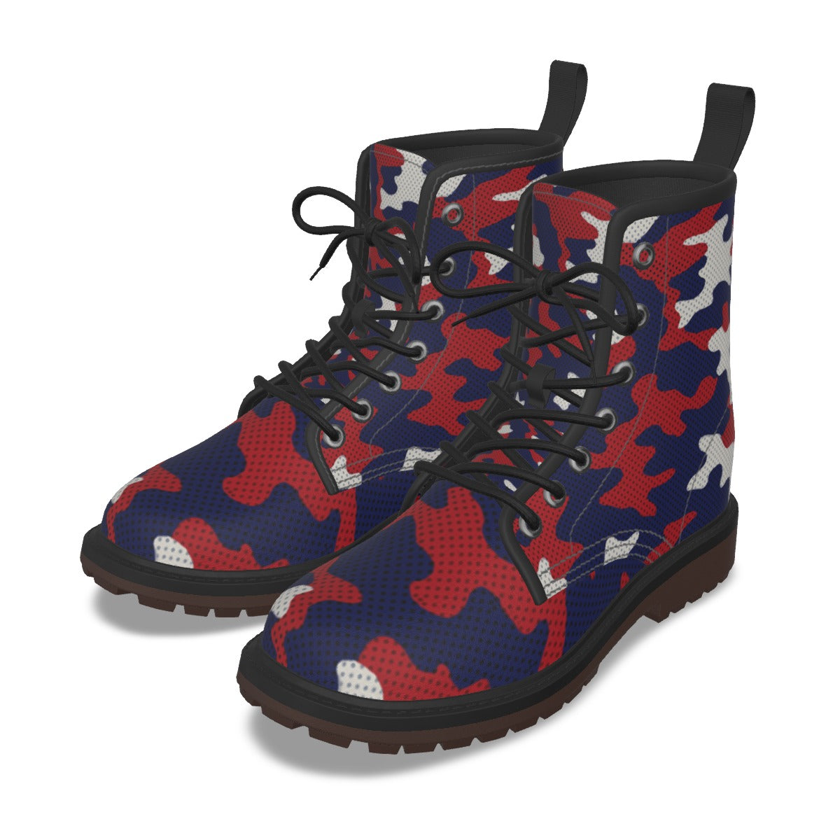 Urban Legend Arizona Blue and Red Camo Martin Short Boots – Game Day Streetwear Essential