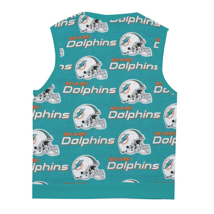 Miami Football Game Day All-Over Print Men's Imitation Knitted V-neck Vest