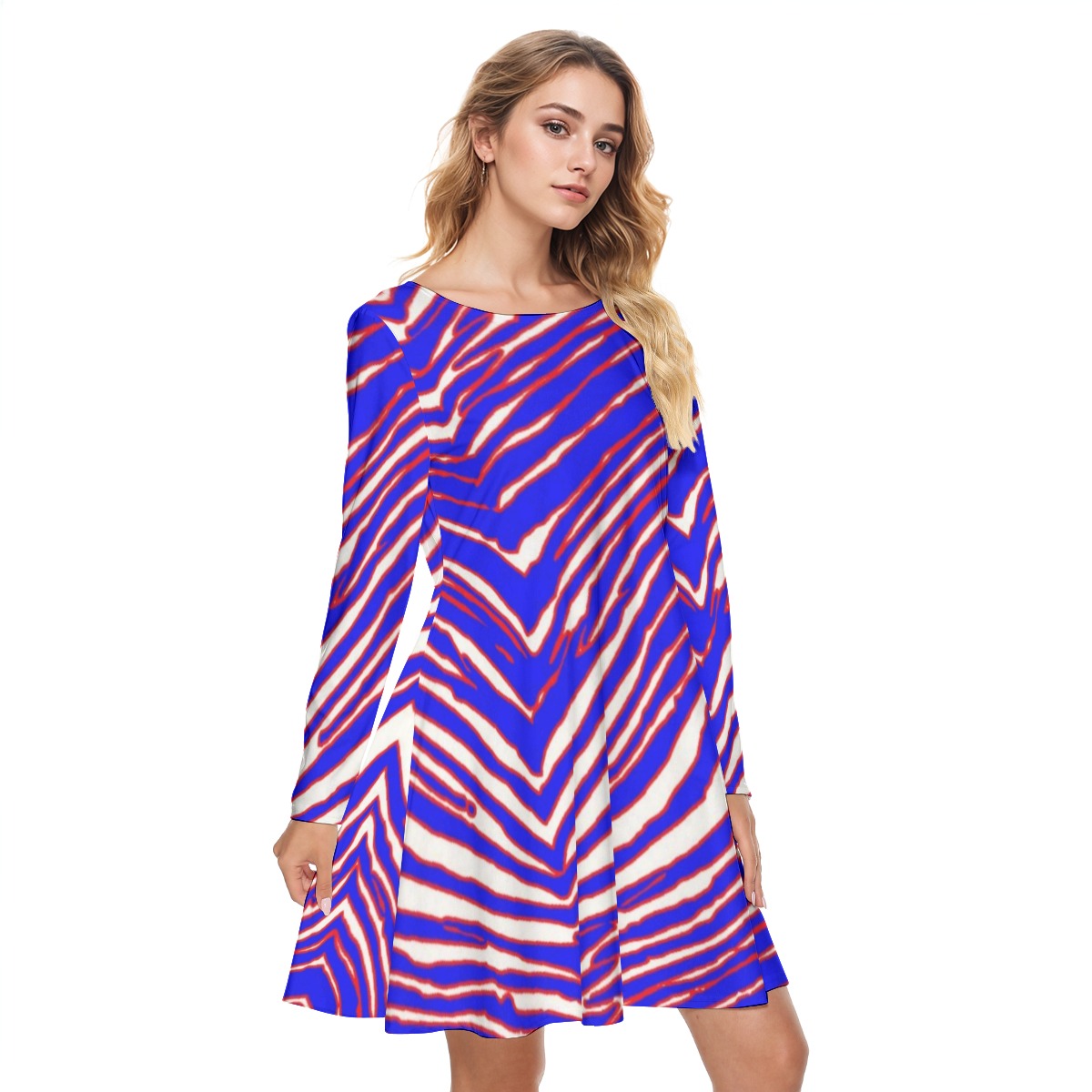 Buffalo Bills Zubaz Women's Round Neck Dress|190GSM Cotton