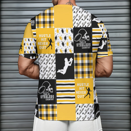 All-Over Print Men's Short Sleeve T-Shirt With Sports Collar