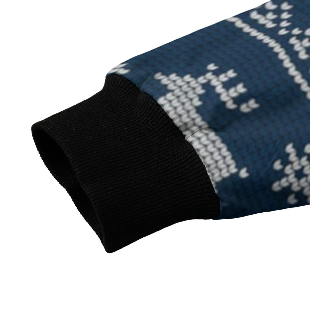 Urban Legend Snow Inspired Pattern Knitted Christmas and New Year Fleece Bomber Jacket