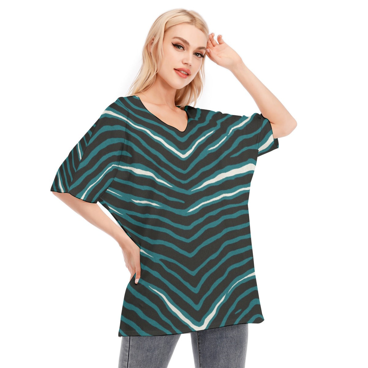 Philadelphia Football Game Day All-Over Print Women's Bat Sleeves Blouse | 190GSM Cotton