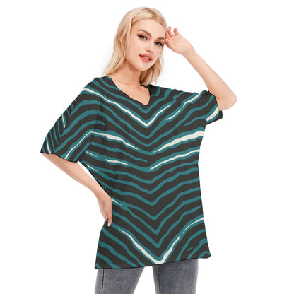 Philadelphia Football Game Day All-Over Print Women's Bat Sleeves Blouse | 190GSM Cotton