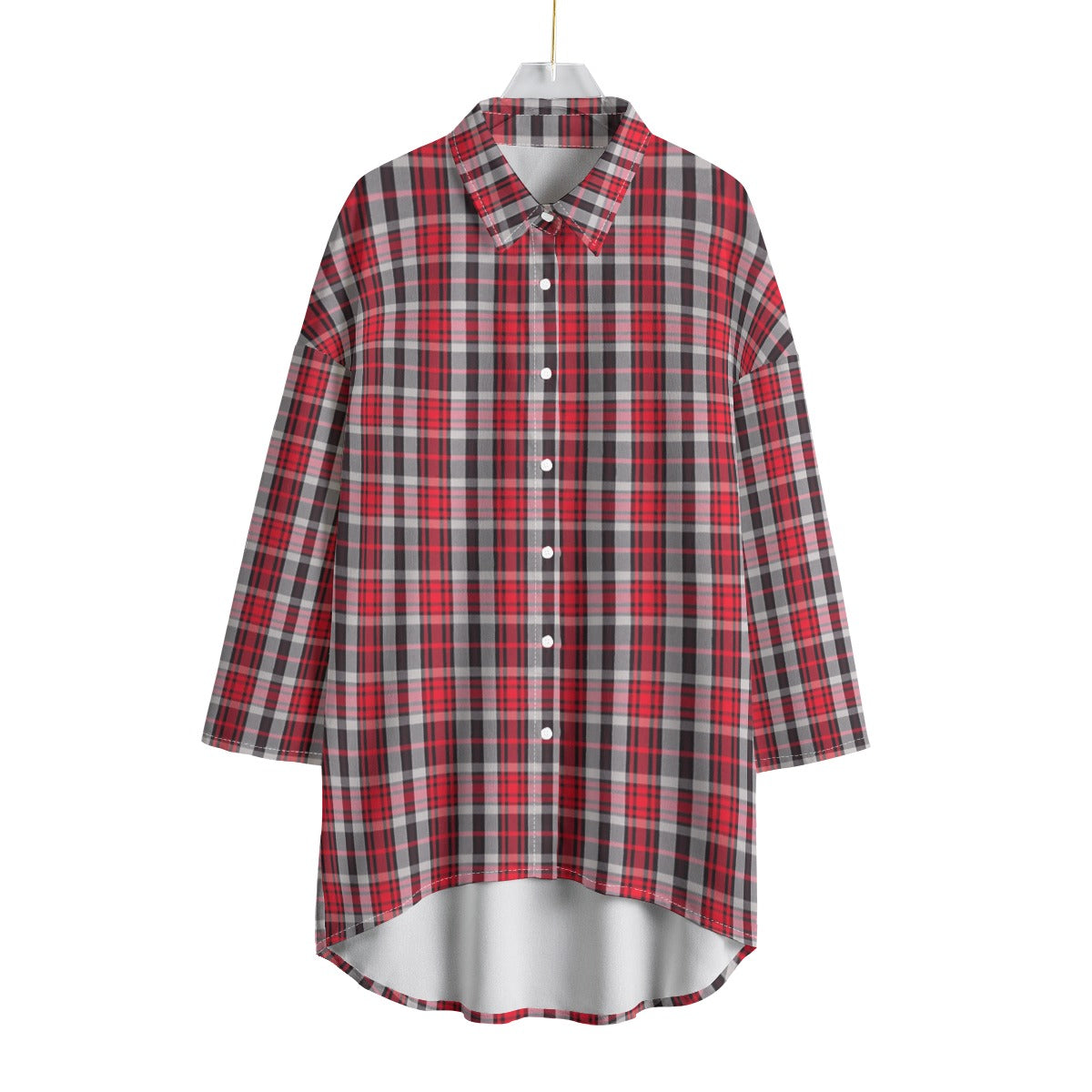 New Mexico Tartan Plaid Lobos Women's Chiffon Shirt With Elbow Sleeve