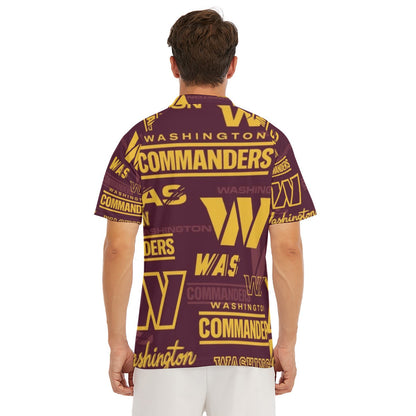 Washington Commanders Men's Short Sleeve Polo Shirt With Button Closure