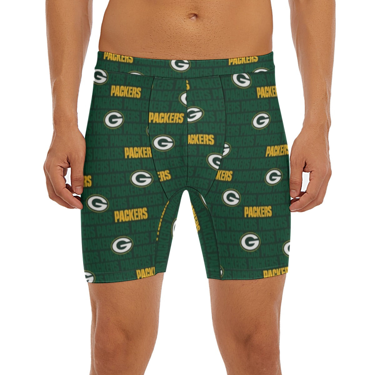 Green Bay Football Game Day All-Over Print Men's Long Boxer Briefs