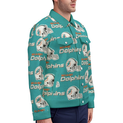 Miami Football Game Day All-Over Print Unisex Lapel Jacket | 245GSM Cotton