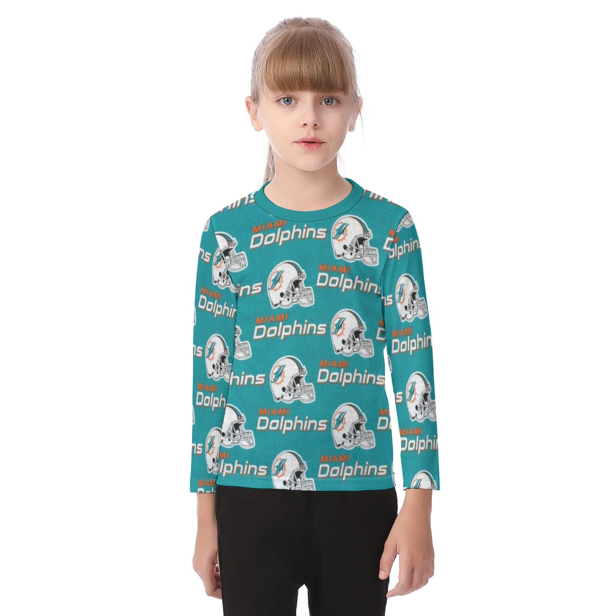 Miami Football Game Day All-Over Print Kid's O-neck Long Sleeve T-shirt