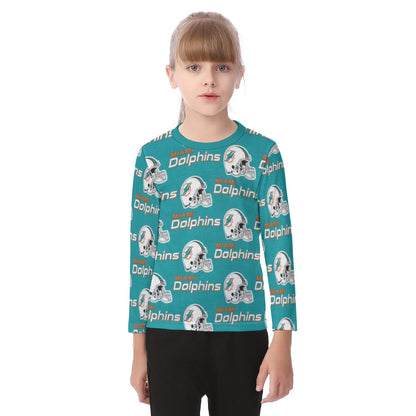 Miami Football Game Day All-Over Print Kid's O-neck Long Sleeve T-shirt