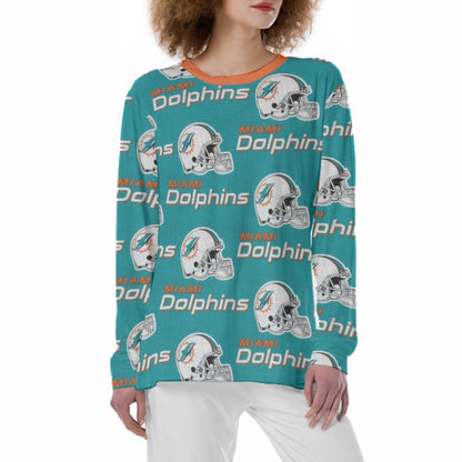 Miami Football Game Day All-Over Print Women'S Pajama T-shirt|180GSM