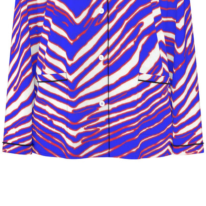 Buffalo Bills Zubaz Women's Long Sleeve Pajama Set With Black Contrast Piping