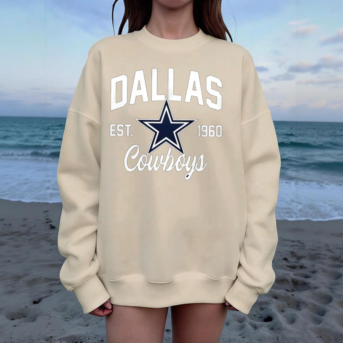 Dallas Cowboys Drop Shoulder Crew Neck Sweatshirt