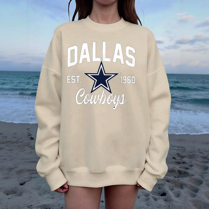 Dallas Cowboys Drop Shoulder Crew Neck Sweatshirt