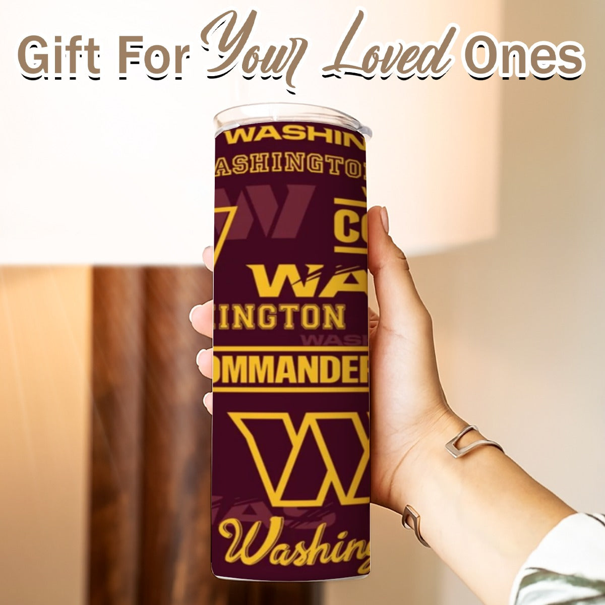 Washington Commanders Skinny Tumbler Stainless Steel with Lids 20OZ