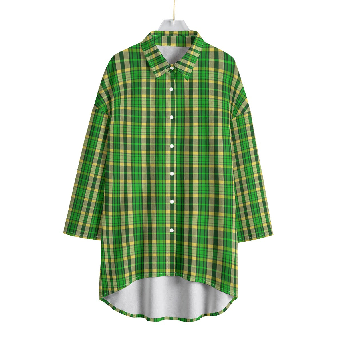 Oregon Tartan Plaid Ducks Women's Chiffon Shirt With Elbow Sleeve