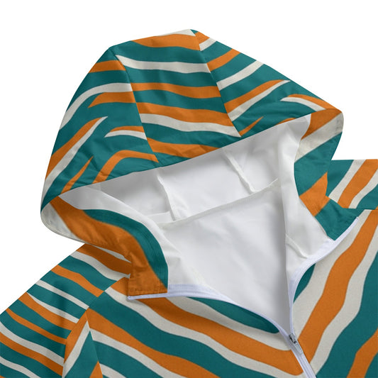 Miami Football Game Day All-Over Print Unisex Windbreaker Long Jacket
