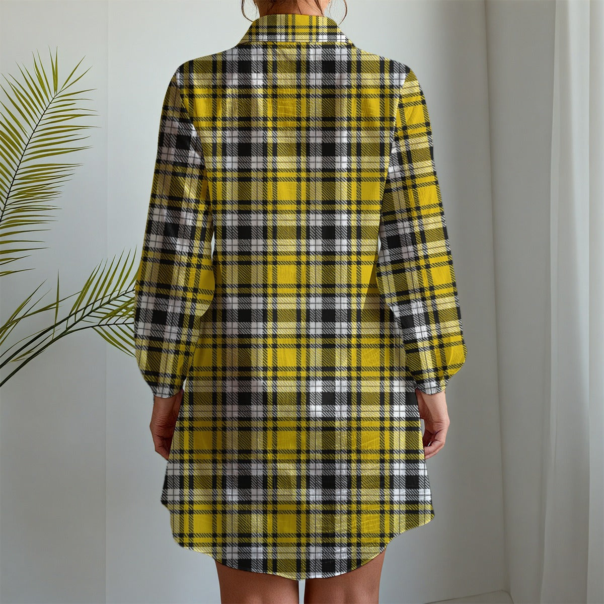 Iowa tartan plaid Hawkeyes Women's Long Sleeve Shirt Dress