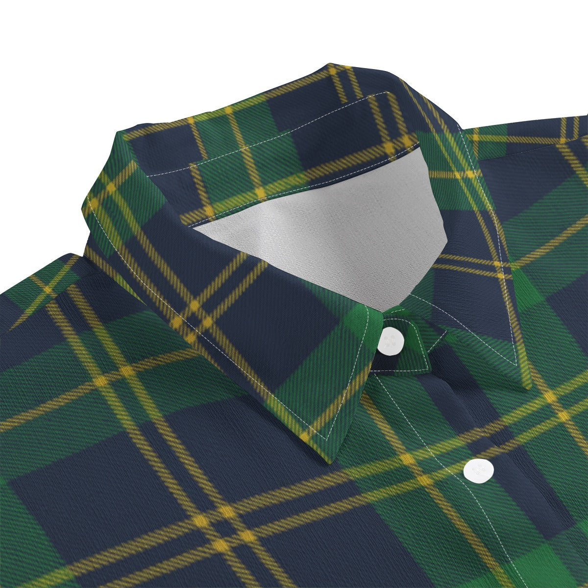 Notre Dame Tartan Plaid Fighting Irish Women's Chiffon Shirt With Elbow Sleeve