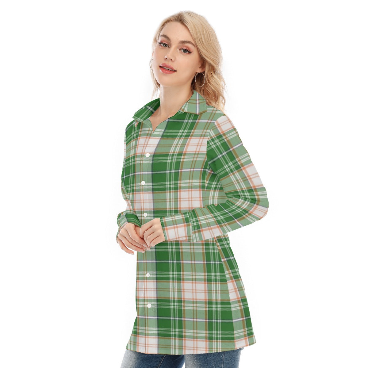 Miami Tartan Plaid Hurricanes Women's Long Shirt