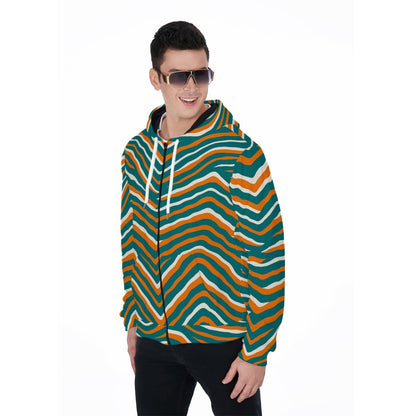 Miami Football Game Day All-Over Print Zip Up Hoodie With Pocket
