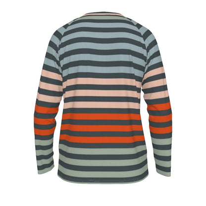 Striped Long Sleeve Casual Shirt – Modern Retro Style