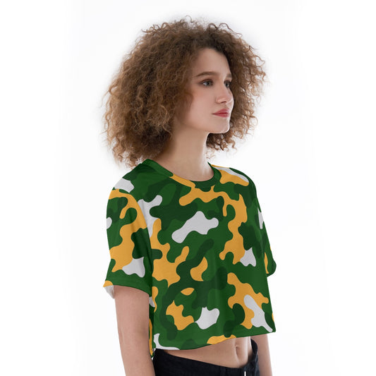 Green Bay Football Game Day All-Over Print Cropped T-Shirt