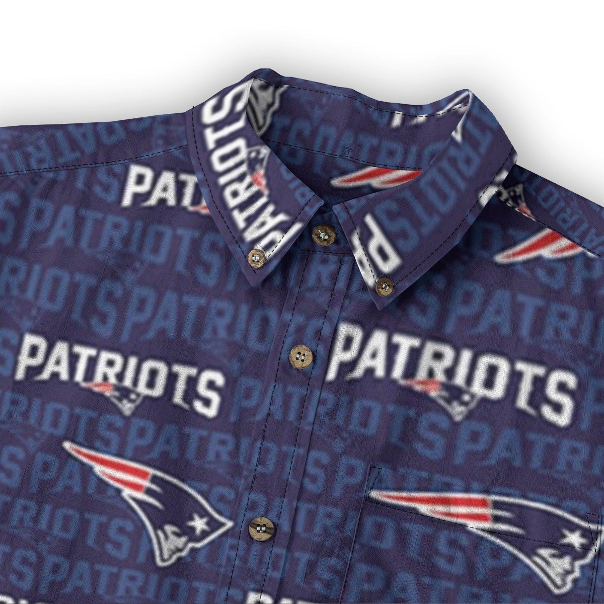 New England Football Game Day All-Over Print Men's Casual Lapel Long Sleeve Shirt|125GSM Cotton