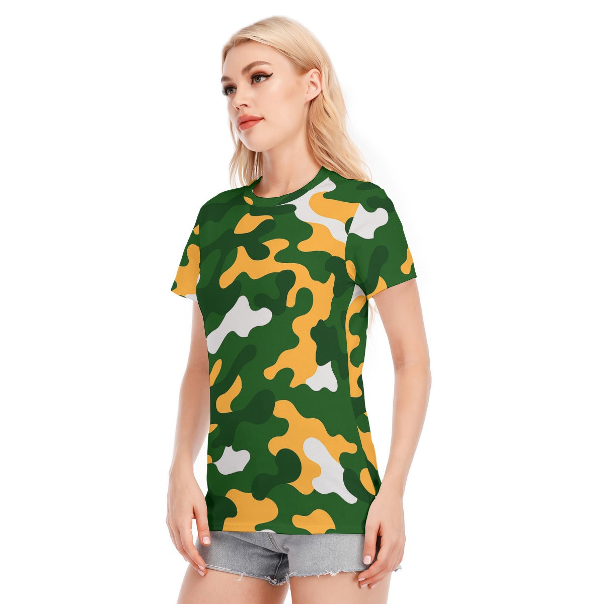 Green Bay Football Game Day All-Over Print Women's Round Neck T-Shirt | 190GSM Cotton