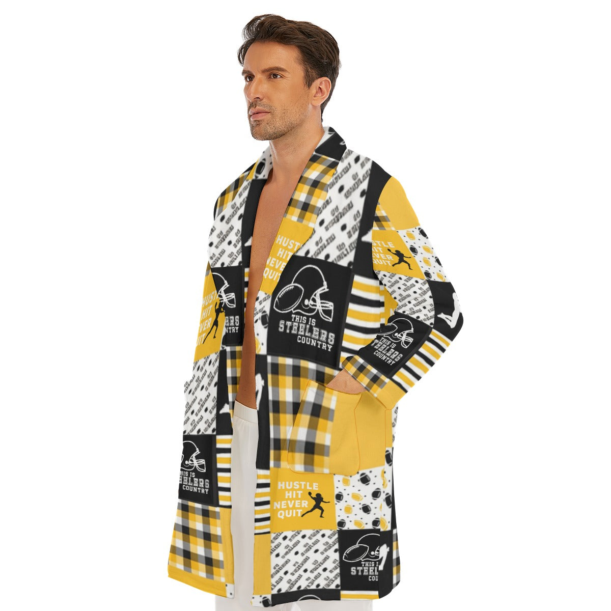 All-Over Print Men's Borg Fleece Robe