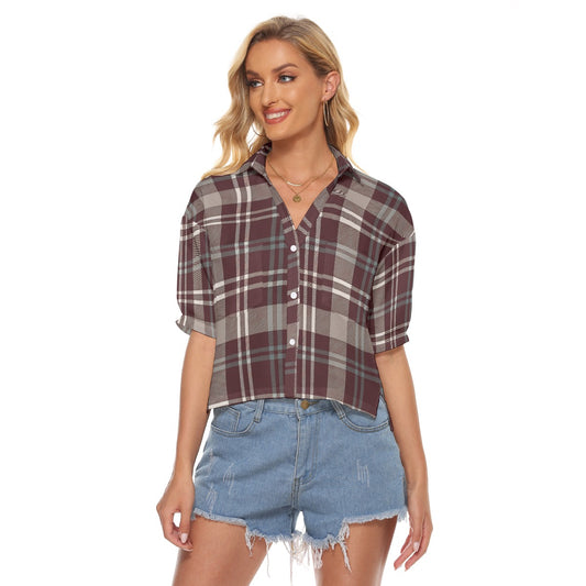 Texas Tartan Plaid A&M - Aggies  Women's V-neck Shirts
