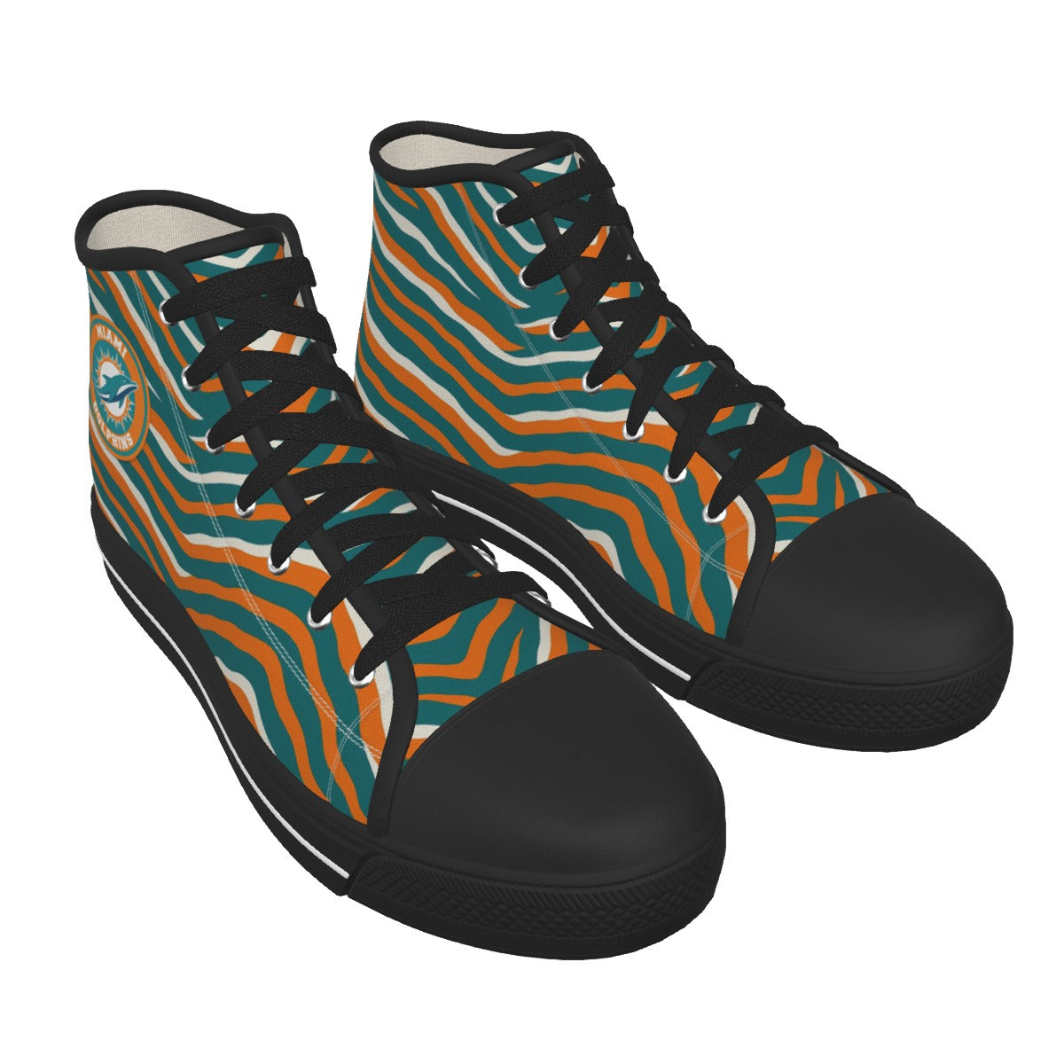 Miami Football Game Day Men's Black Sole Canvas Shoes